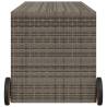 Garden Storage Box with Wheels - Grey 283L Poly Rattan