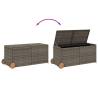 Garden Storage Box with Wheels - Grey 283L Poly Rattan