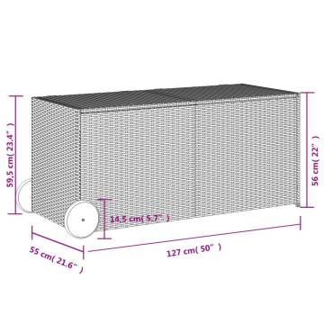 Garden Storage Box with Wheels - Grey 283L Poly Rattan