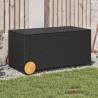 Garden Storage Box with Wheels Black 190L Poly Rattan Colour black Size 107 x 55 x 50/53 cm 