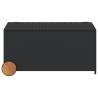 Garden Storage Box with Wheels - Black 190L Poly Rattan