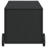 Garden Storage Box with Wheels - Black 190L Poly Rattan