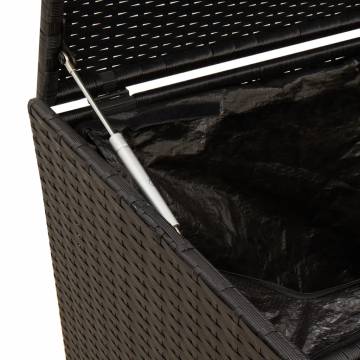 Garden Storage Box with Wheels - Black 190L Poly Rattan