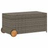 Garden Storage Box with Wheels - Grey 190L Poly Rattan