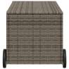 Garden Storage Box with Wheels - Grey 190L Poly Rattan