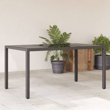 Garden Table with Glass Top - Black 150x90 cm | HipoMarket