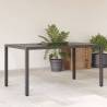 Garden Table with Glass Top Black 150x90x75 cm Poly Rattan Colour black Quantity in Package 1 