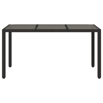 Garden Table with Glass Top - Black 150x90 cm | HipoMarket