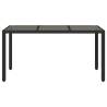 Garden Table with Glass Top - Black 150x90 cm | HipoMarket