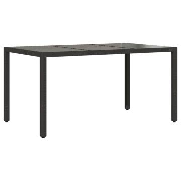 Garden Table with Glass Top - Black 150x90 cm | HipoMarket