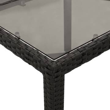 Garden Table with Glass Top - Black 150x90 cm | HipoMarket