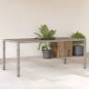 Garden Table with Glass Top Grey 190x90x75 cm Poly Rattan Colour grey Quantity in Package 4 