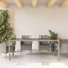 Garden Table with Glass Top Grey - 190x90cm Poly Rattan