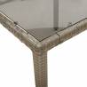 Garden Table with Glass Top Grey - 190x90cm Poly Rattan