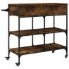 Kitchen Trolley Smoked Oak - Stylish Storage Solution