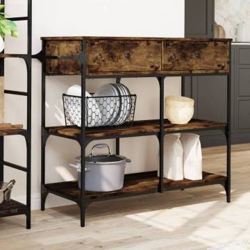 Kitchen Trolley Smoked Oak - Stylish Storage Solution