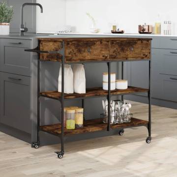 Kitchen Trolley Smoked Oak - Stylish Storage Solution