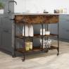 Kitchen Trolley Smoked Oak - Stylish Storage Solution