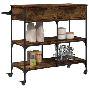 Kitchen Trolley Smoked Oak - Stylish Storage Solution