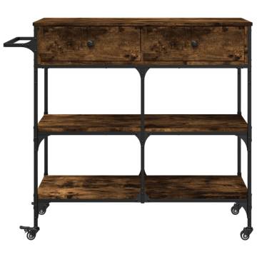 Kitchen Trolley Smoked Oak - Stylish Storage Solution