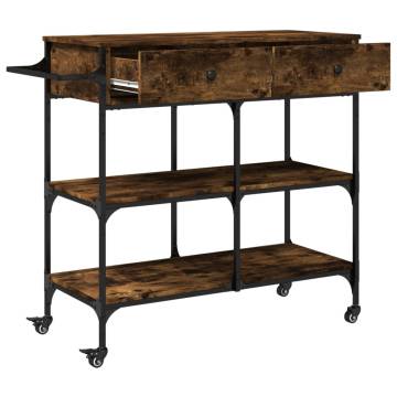 Kitchen Trolley Smoked Oak - Stylish Storage Solution