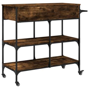 Kitchen Trolley Smoked Oak - Stylish Storage Solution