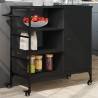 Kitchen Trolley Black 87.5x38.5x84.5 cm Engineered Wood Colour black 