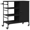 Stylish Kitchen Trolley in Black - Engineered Wood