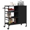 Stylish Kitchen Trolley in Black - Engineered Wood