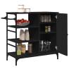 Stylish Kitchen Trolley in Black - Engineered Wood