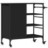 Stylish Kitchen Trolley in Black - Engineered Wood