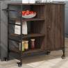 Kitchen Trolley Brown Oak 87.5x38.5x84.5 cm Engineered Wood Colour brown oak 