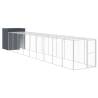 Durable Chicken Cage with Run - Anthracite Galvanised Steel