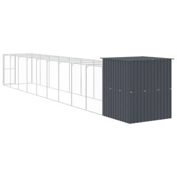 Durable Chicken Cage with Run - Anthracite Galvanised Steel