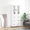 Highboard High Gloss White 69.5x34x180 cm Engineered Wood Colour high gloss white Quantity in Package 1 Model 3 drawers 