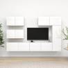 6 Piece TV Cabinet Set High Gloss White Engineered Wood Colour high gloss white Quantity in Package 6 Width 80 cm 