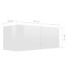 6 Piece High Gloss White TV Cabinet Set - Modern Design