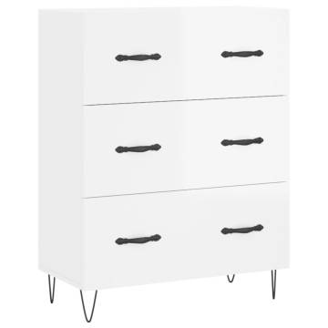 Stylish Highboard in High Gloss White - Ample Storage Space