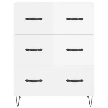 Stylish Highboard in High Gloss White - Ample Storage Space