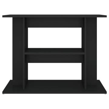 Aquarium Stand Black 80x35x60 cm - Durable Engineered Wood