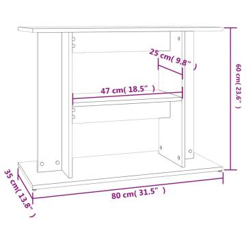 Aquarium Stand Black 80x35x60 cm - Durable Engineered Wood