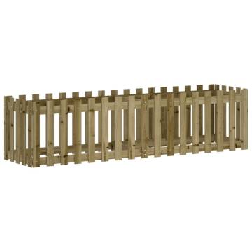 Garden Raised Bed with Fence Design - Premium Pine Wood 200x50x50