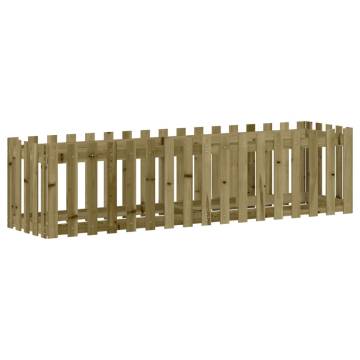 Garden Raised Bed with Fence Design - Premium Pine Wood 200x50x50