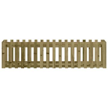 Garden Raised Bed with Fence Design - Premium Pine Wood 200x50x50