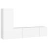 3 Piece TV Cabinet Set - Stylish White Engineered Wood