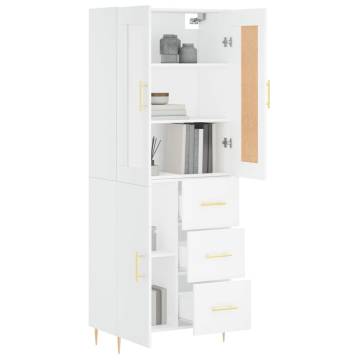 Elegant Highboard White 69.5x34x180 cm | Stylish Storage