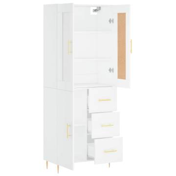 Elegant Highboard White 69.5x34x180 cm | Stylish Storage