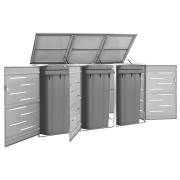 Triple Wheelie Bin Shed - Stainless Steel Garden Storage