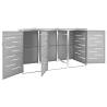 Triple Wheelie Bin Shed - Stainless Steel Garden Storage