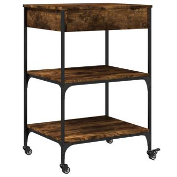 Kitchen Trolley Smoked Oak - 60x48x89.5 cm Engineered Wood